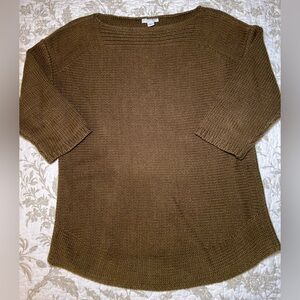 J Jill Cotton Blend Boatneck 3/4 Sleeve Sweater Jumper, size XS Classiccore